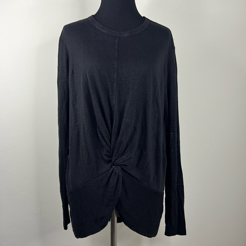 WILT Black Front Knot Top S